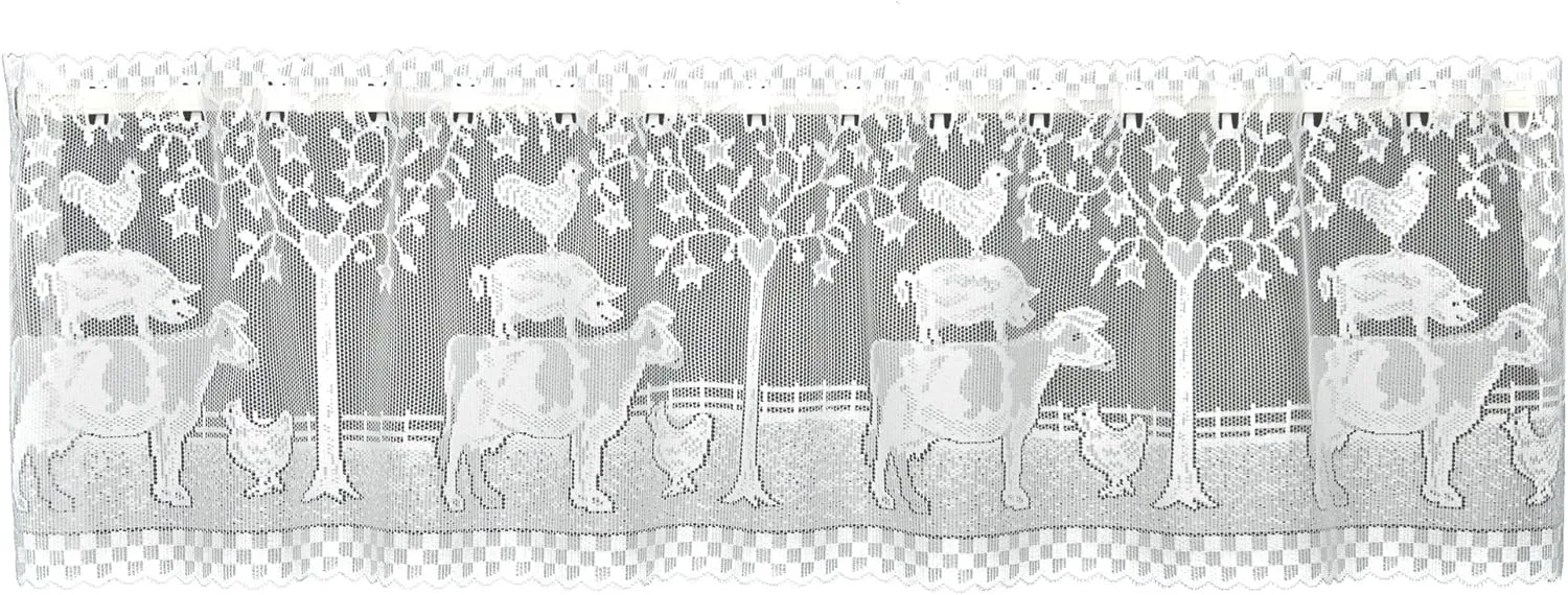 Heritage Lace 6390W-6030 Farmhouse Tier, White, 60" x 30"