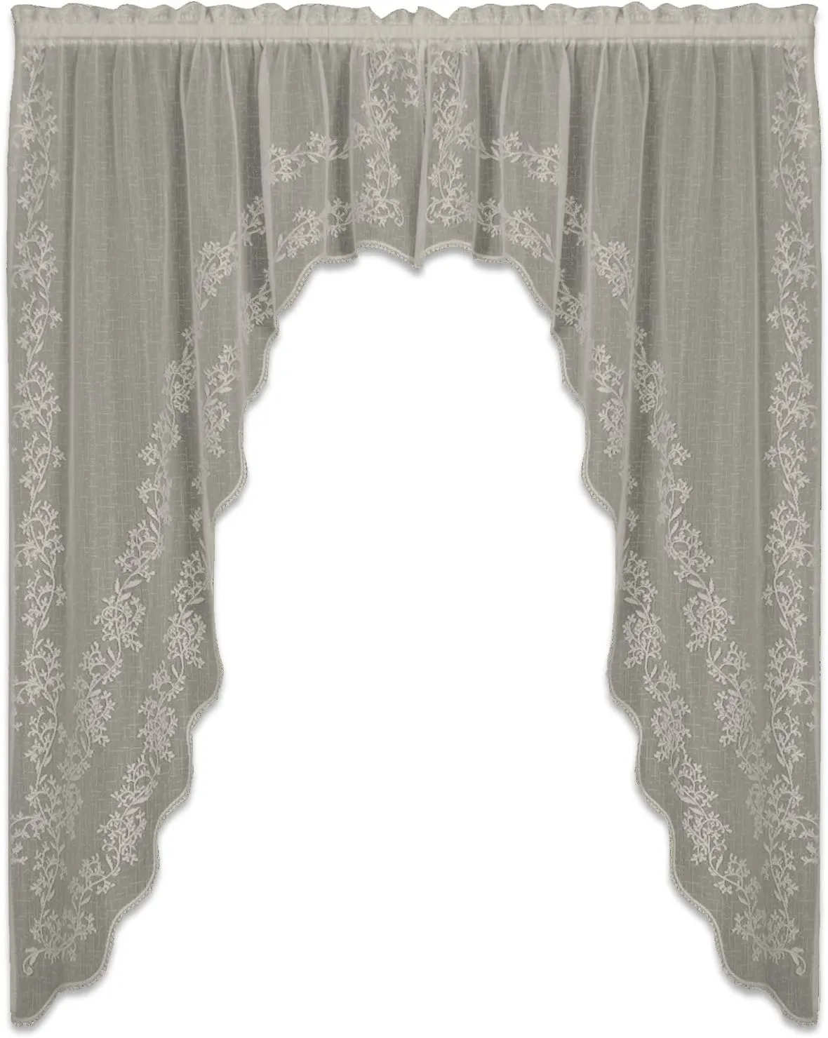 Heritage Lace Sheer Divine Swag Pair, 80 by 63-Inch, Flax