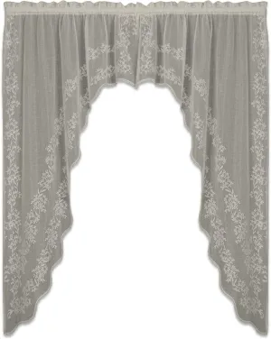 Heritage Lace Sheer Divine Swag Pair, 80 by 63-Inch, Flax