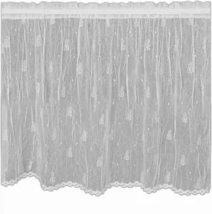 Heritage Lace White Pineapple 45"x24" Tier W/Hem Trim