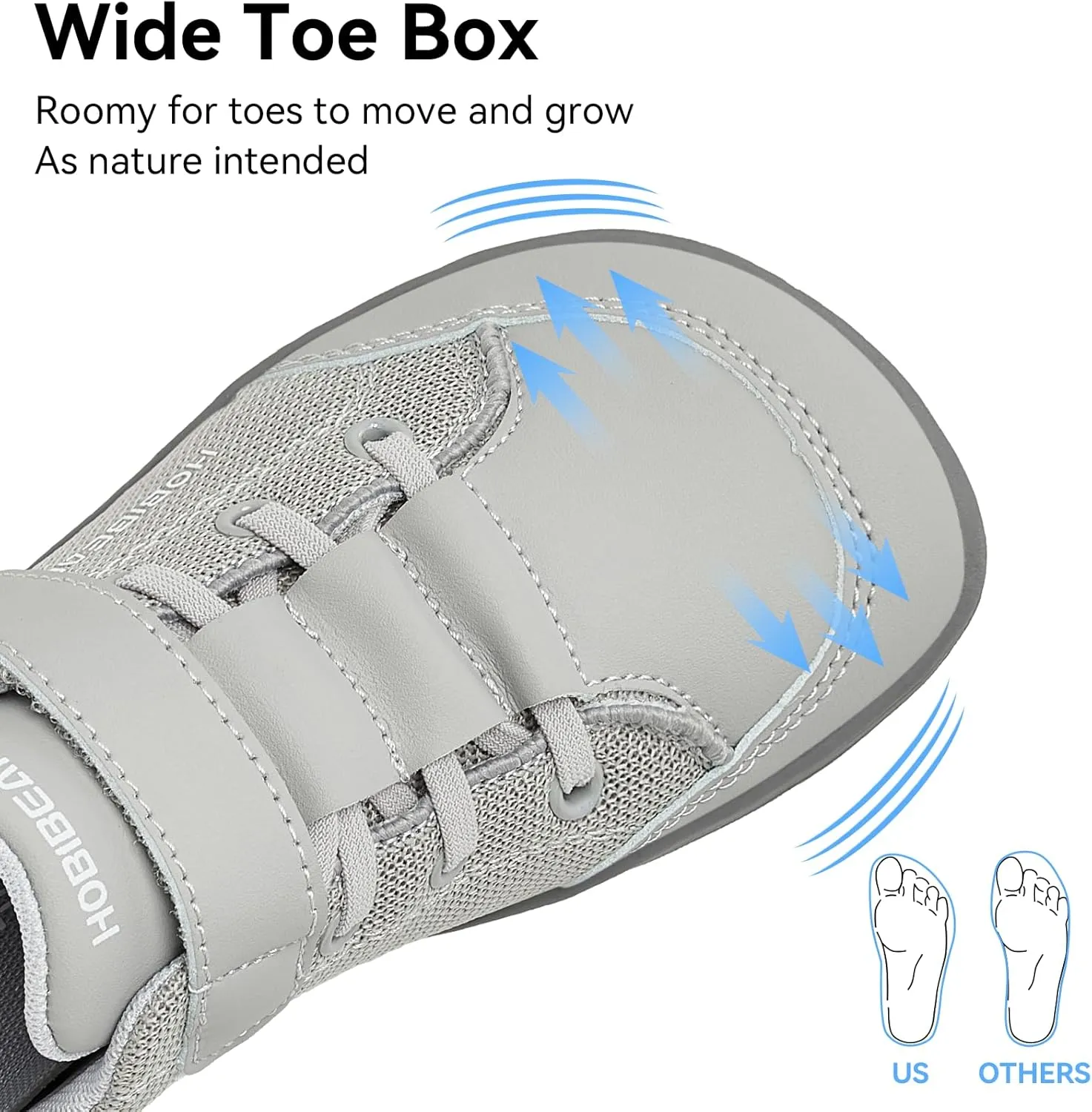 HOBIBEAR Kids Barefoot Shoes Wide Toe Box Zero Drop First Walk for Toddler Little Big Kid Boys Girls Sneaker
