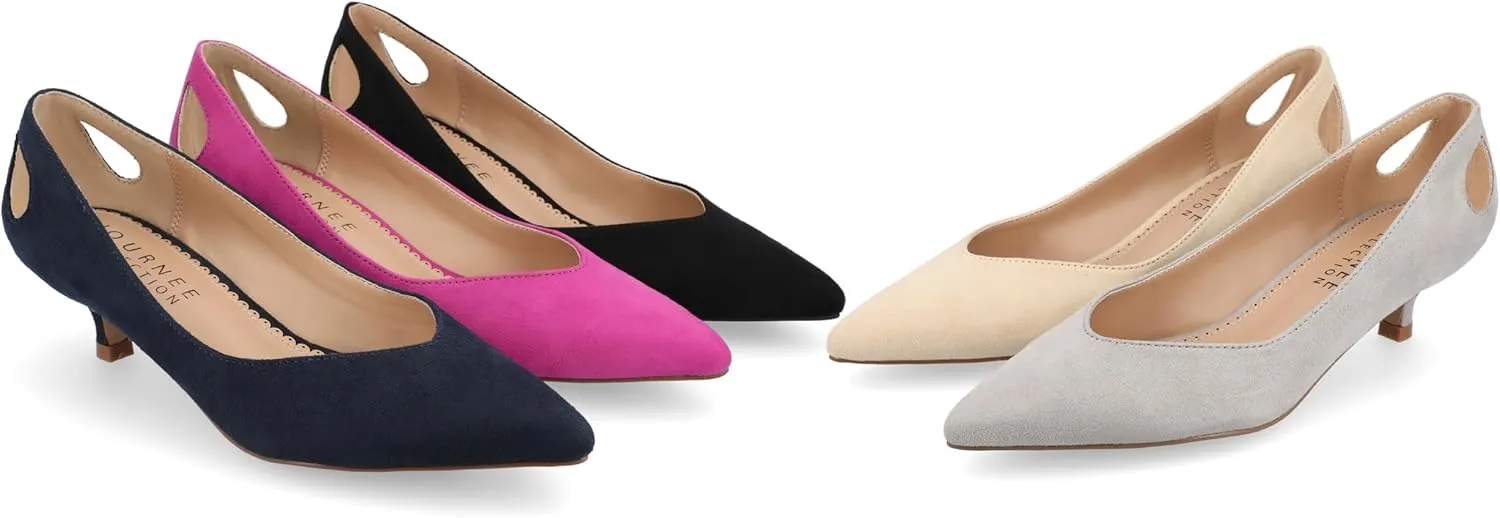Journee Women's Goldie Kitten Heel Pumps