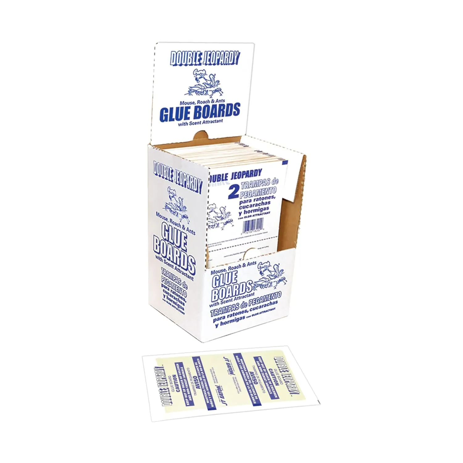 JT Eaton Double Jeopardy Flat Glue Board – 8.5" x 5.25", Economical Mouse and Insect Trap