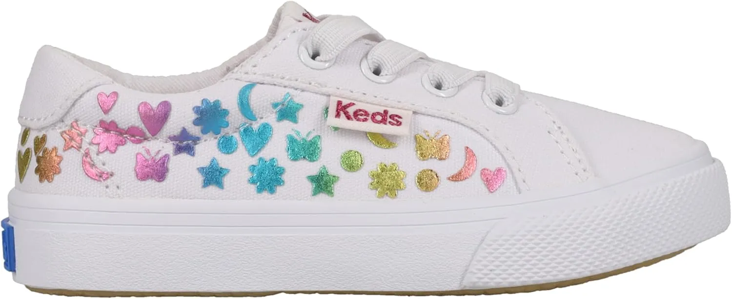 Ked's Kids Girls KE02201250 Sneaker, White/Rainbow, 4 Little Kid