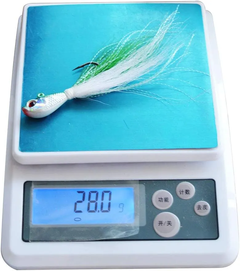 kmucutie 5 pcs deer tail hair bucktail Jigs saltwater or freshwater bait,for bass flounder fluke striper fishing lure