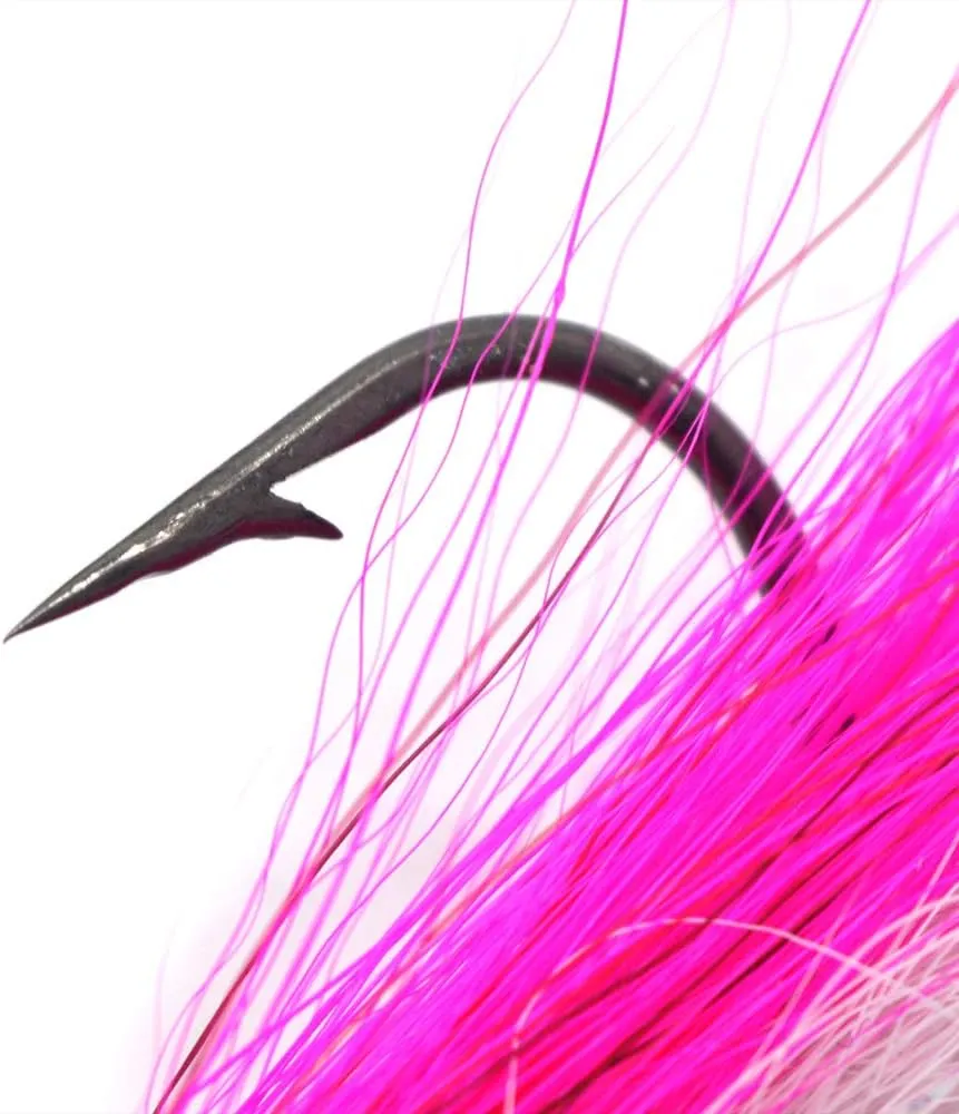 kmucutie 5 pcs deer tail hair bucktail Jigs saltwater or freshwater bait,for bass flounder fluke striper fishing lure