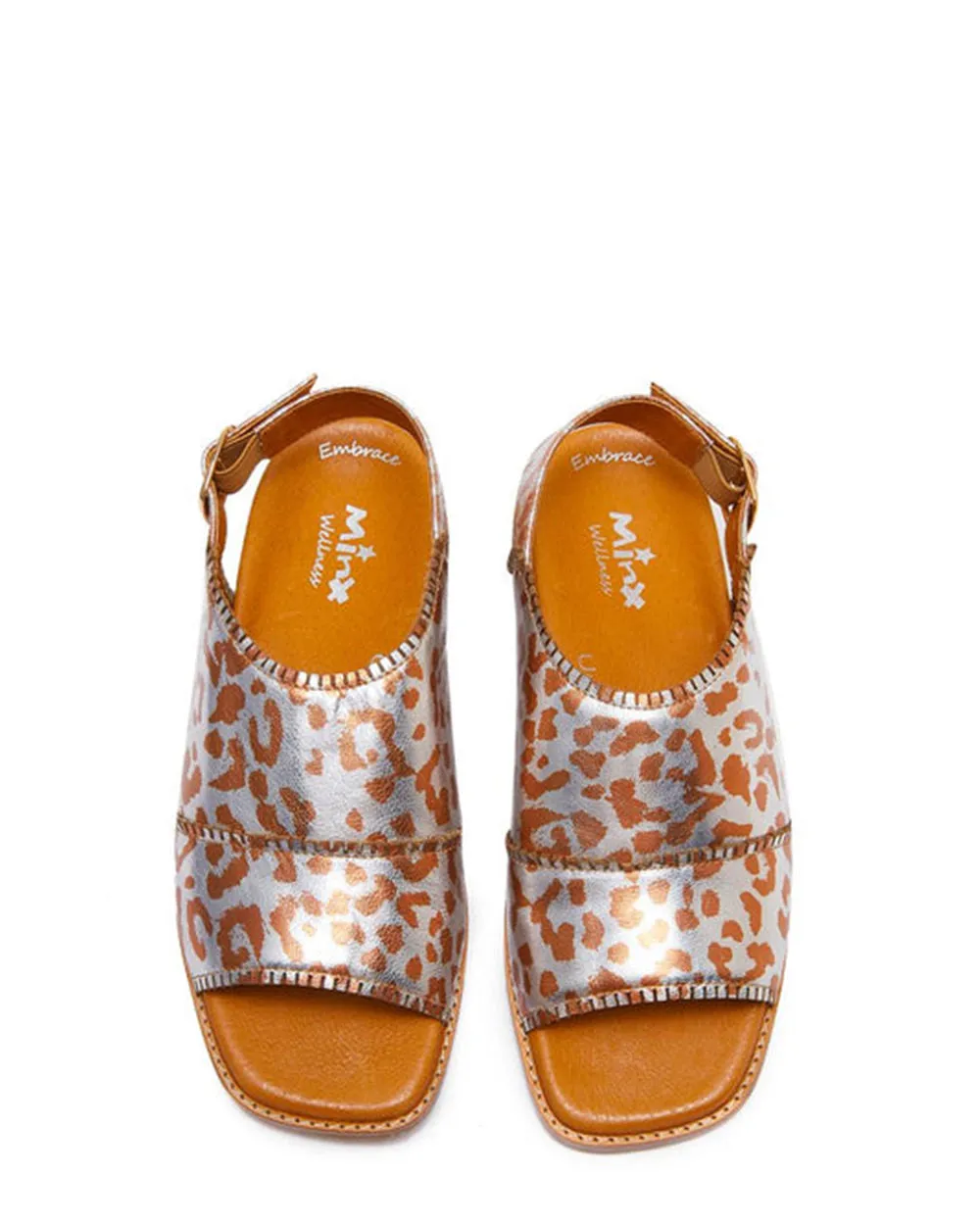 Minx Karma Leopard/Silver Leather Wellness Range Sandal