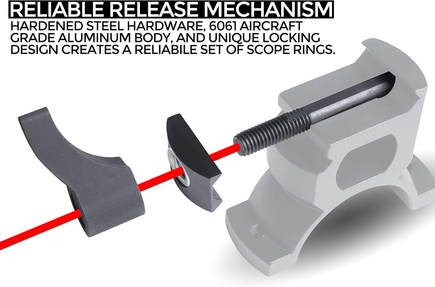 Monstrum Q Series Picatinny/Weaver Scope Rings with Quick Detach Lever