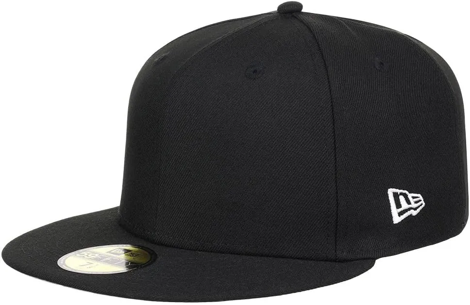 New Era Blank Custom 59FIFTY Fitted Cap (7 3/8, Black/Grey UV)