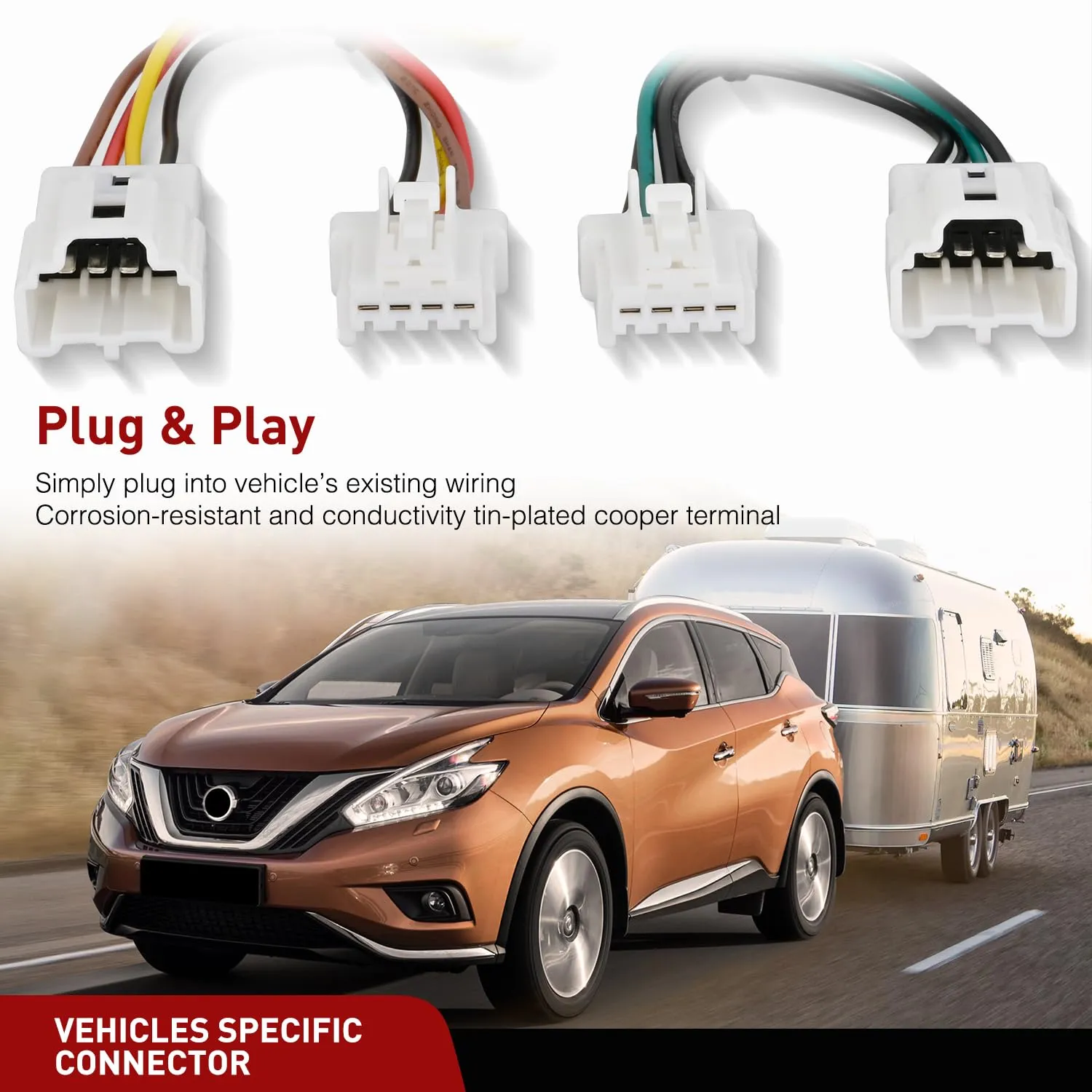 Nilight 4 Pin Trailer Wiring Harness Kit 56267 Vehicle Standard 4 Way Connector Custom for 2015 2016 2017 2018 2019 2020 2021 2022 2023 2024 Nissan Murano Simple Fit Tow Hitch Harness