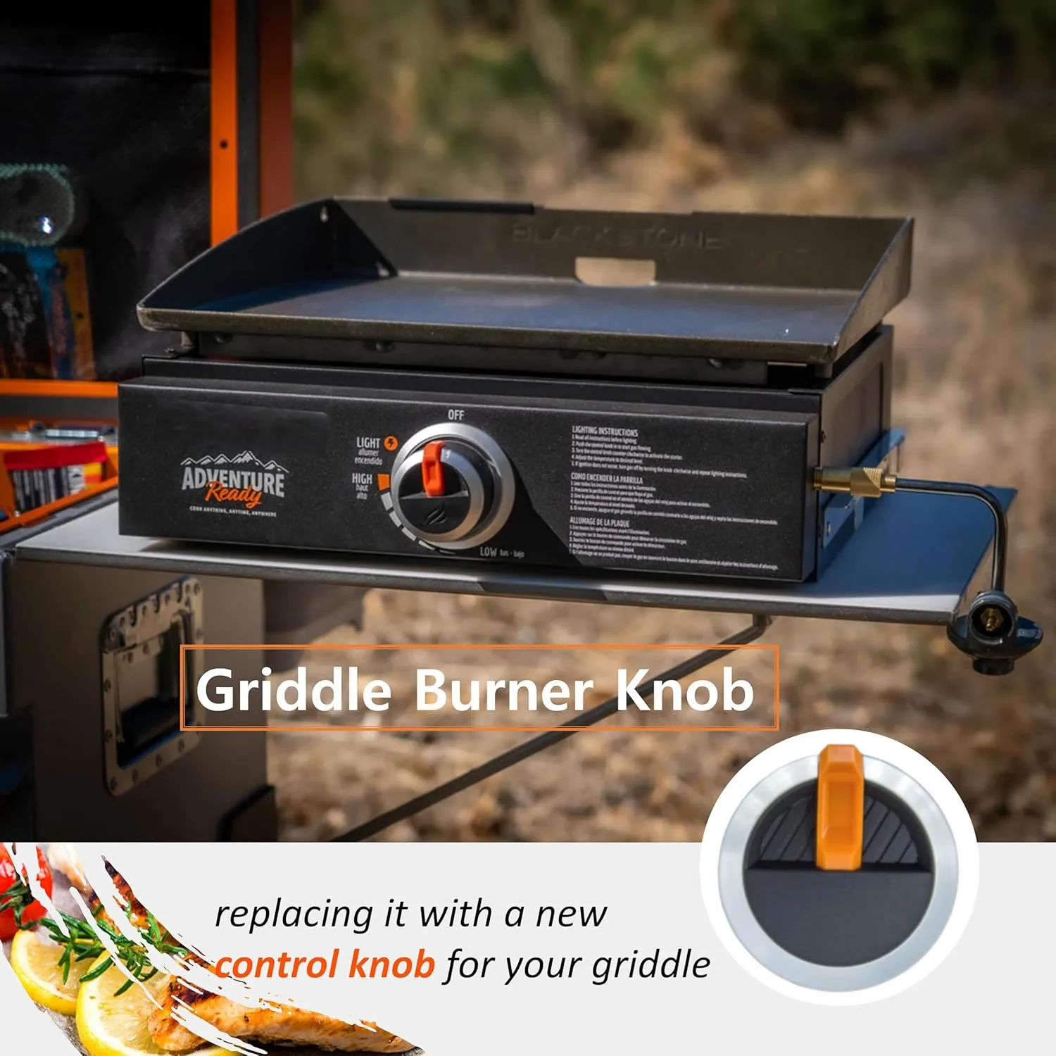 Orange Knob for Walmart Blackstone Griddle,Control Knob for Most Expert Grill Propane Gas Grill,4-Pack