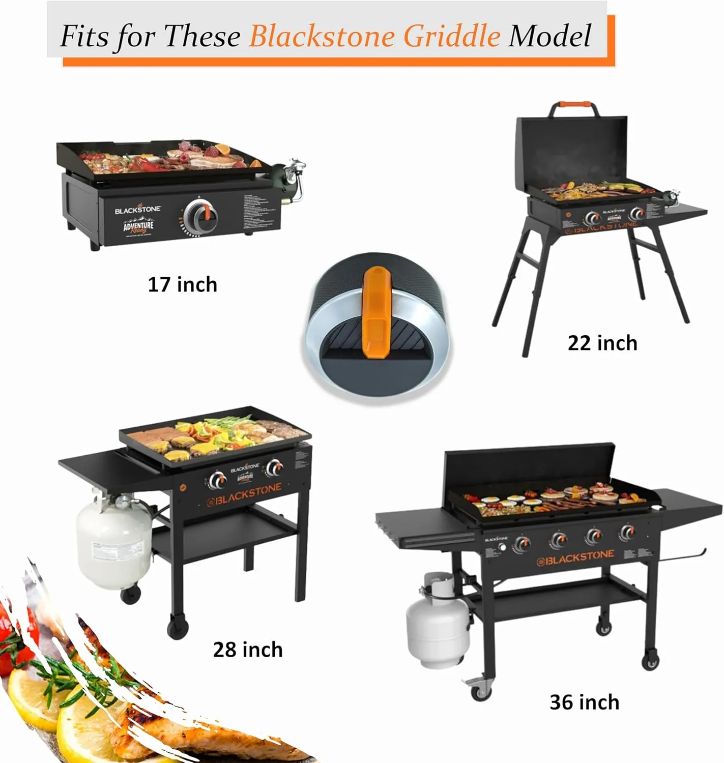 Orange Knob for Walmart Blackstone Griddle,Control Knob for Most Expert Grill Propane Gas Grill,4-Pack