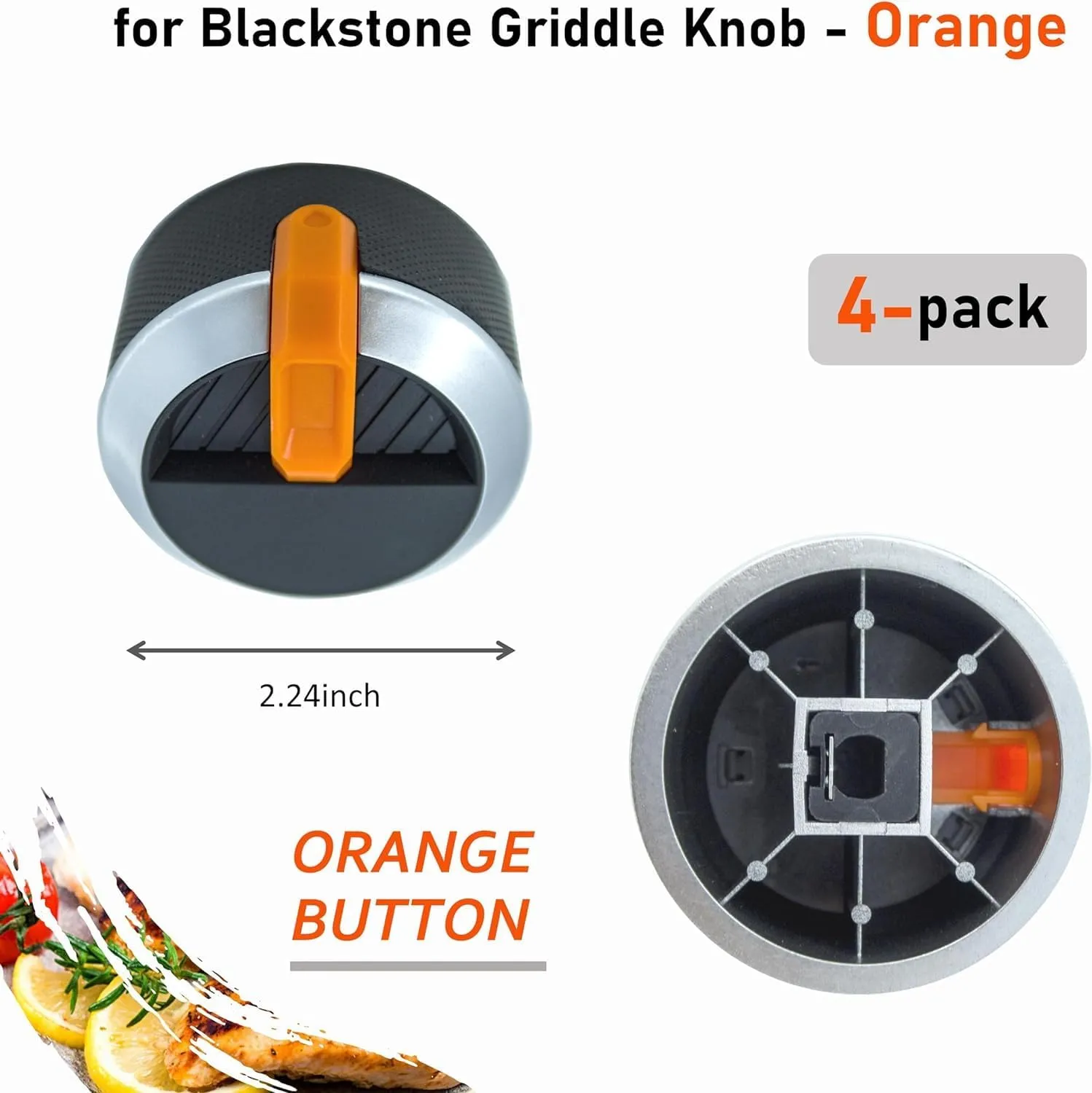 Orange Knob for Walmart Blackstone Griddle,Control Knob for Most Expert Grill Propane Gas Grill,4-Pack