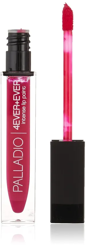 Palladio 4 Ever   Ever Intense Lip Paint, Liquid Lipstick, High Pigmented Lip Gloss, High Shine Vinyl Finish, Rich Color Coverage, Moisturizes Lips, Doe Foot Wand Applicator, BFFL