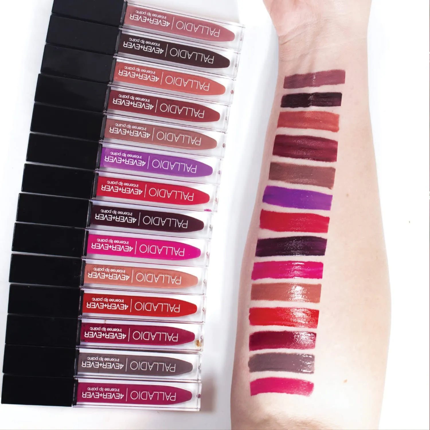Palladio 4 Ever   Ever Intense Lip Paint, Liquid Lipstick, High Pigmented Lip Gloss, High Shine Vinyl Finish, Rich Color Coverage, Moisturizes Lips, Doe Foot Wand Applicator, BFFL