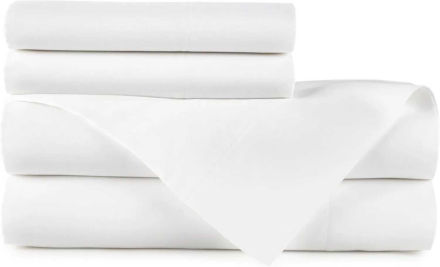 Peacock Alley Emily Sheet Sets - 100% Egyptian Cotton, 500 Thread Count Sateen Sheets for All Seasons - Dream at Home Collection - Queen, White
