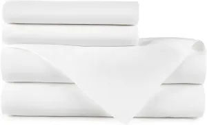 Peacock Alley Emily Sheet Sets - 100% Egyptian Cotton, 500 Thread Count Sateen Sheets for All Seasons - Dream at Home Collection - Queen, White