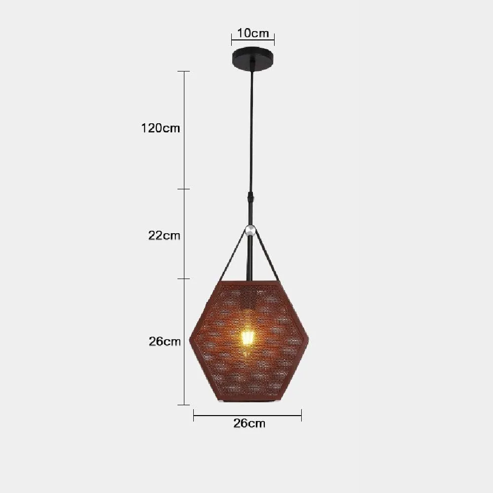 Pendant Lamp American Creative Handbag Iron Metal Pendant Lamp Retro Industrial Hollow Restaurant Droplight Simple Clothing Store Coffee Shop Decorative Chandelier Hanging Light E27 Flush Mount
