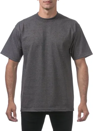 Pro Club Men's Heavyweight Cotton Short Sleeve Crew Neck T-Shirt, Charcoal, 3X-Large
