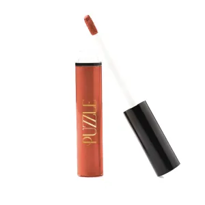 PUZZLE Lip Gloss Wand | Shiny, Shimmery, Non-Sticky, Moisturizing, Long-Lasting, Cruelty-Free, Vegan, Paraben-Free, High Shine Color (Turn Me On | Opaque Orange)