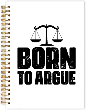 Qabliqo Lawyer Gifts Spiral Notebooks, Attorney Gifts Journals for Writing, Gift for Lawyers Attorneys Journal, Born to Argue Funny Lawyer Notebook for Note Taking, 5.5x8.3 Inch