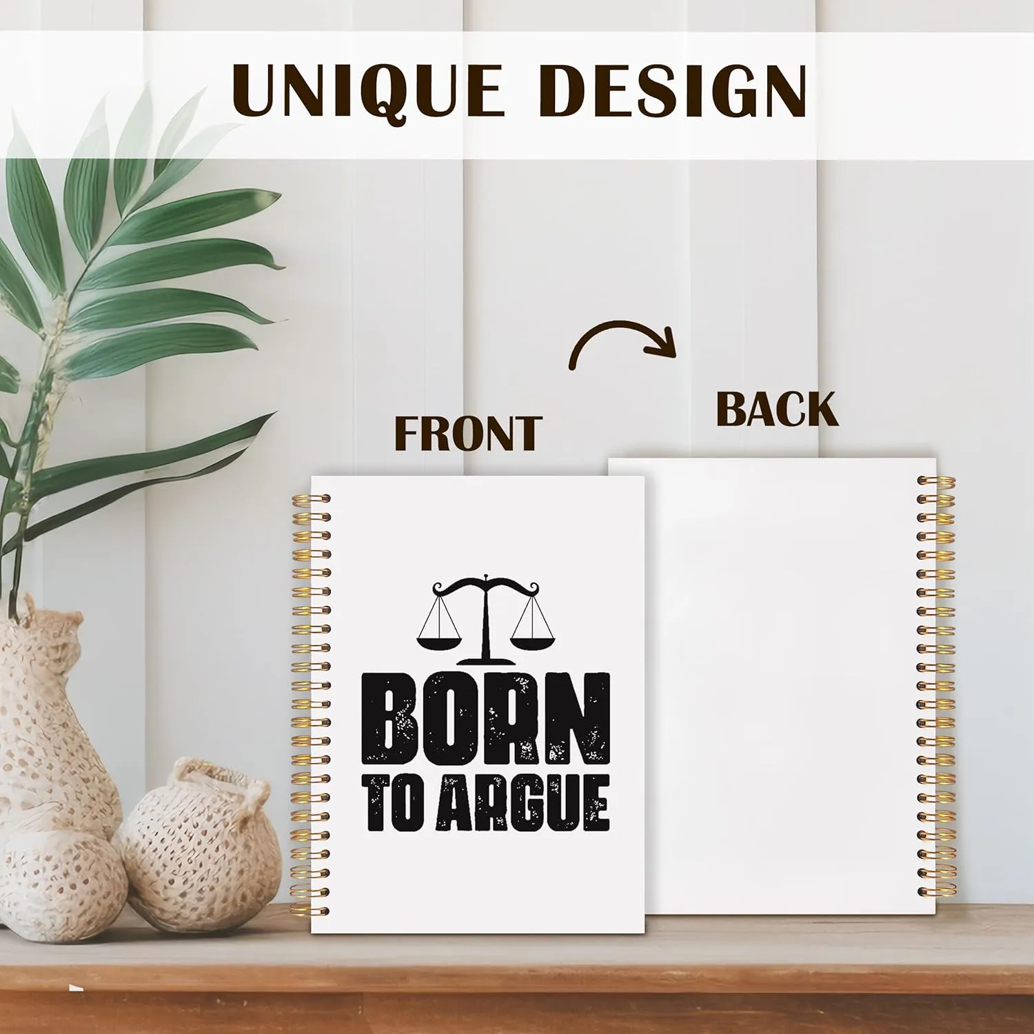 Qabliqo Lawyer Gifts Spiral Notebooks, Attorney Gifts Journals for Writing, Gift for Lawyers Attorneys Journal, Born to Argue Funny Lawyer Notebook for Note Taking, 5.5x8.3 Inch