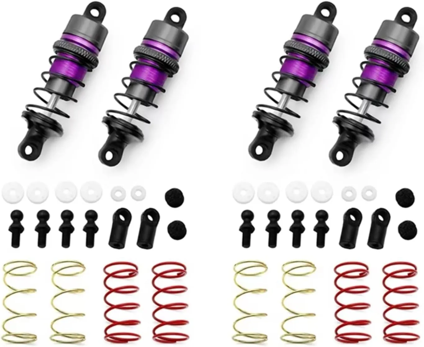 Rc Damper Shock Absorber 1/10 2Pair 63Mm Of Metal Hydraulic Shock Absorbers RC Remote Control Car Flat For Racing Drift Car Parts Accessories Upgrade Replace Use
