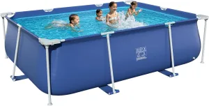 Rectangle Above Ground Framed Swimming Pool 9'8"*79"*26" Sturdy Steel Frame Above Ground Pool for Backyard Outdoor Suitable Adults Kids Family Friends