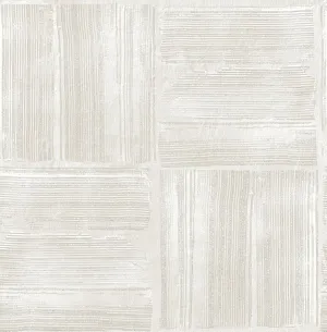 RoomMates Beige Dimensional Square Plaster Peel and Stick Wallpaper, RMK12680PLW