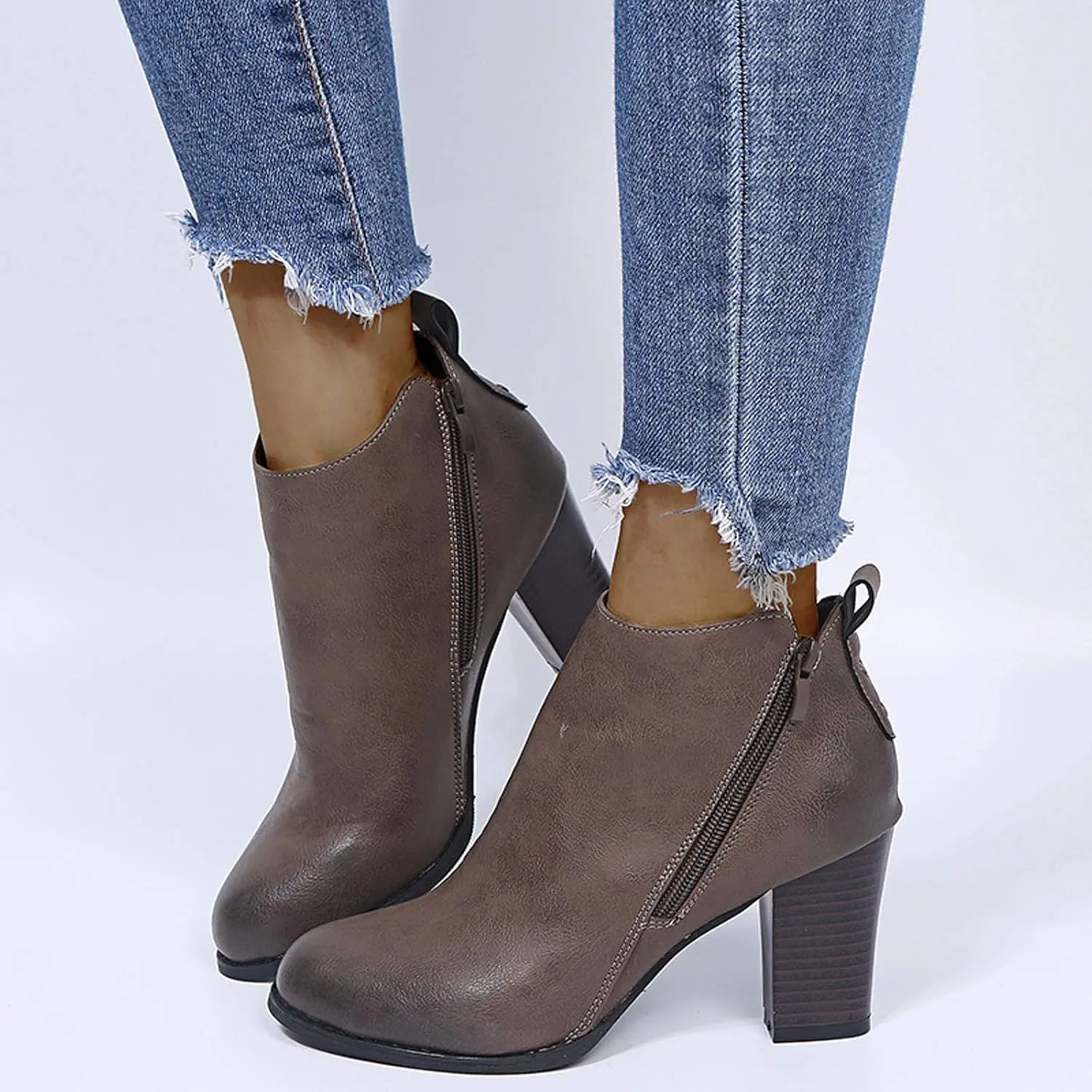 SBGMoSJ Black Ankle Boots with Heels And Laces Women Ankle Boots Black Cowboy Boots Flat Booties for Women Wide Width Dress Ankle Boots for Women