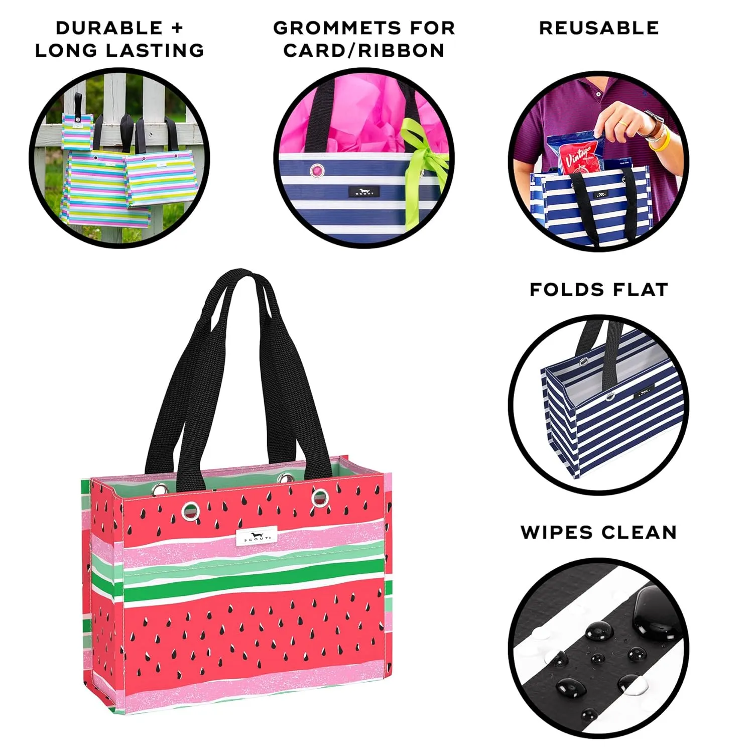 SCOUT Tiny Package Gift Bag, Small Reusable Gift Bag Measuring 11" x 8" x 4"