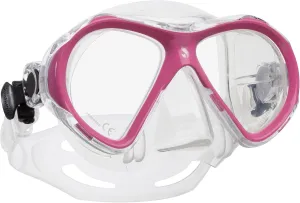 SCUBAPRO Spectra Mini Scuba Mask with Ultra Clear Dual Lens and EZ Equalize Nose Pocket for Small Divers, Clear/Pink