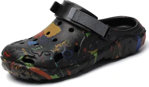 SECHRITE Womens Mens Clogs Garden Shoes Graffiti Slip On Mules Sports Sandals Unisex Adult Athletic Summer Outdoor Beach Slippers Water Shower Shoes