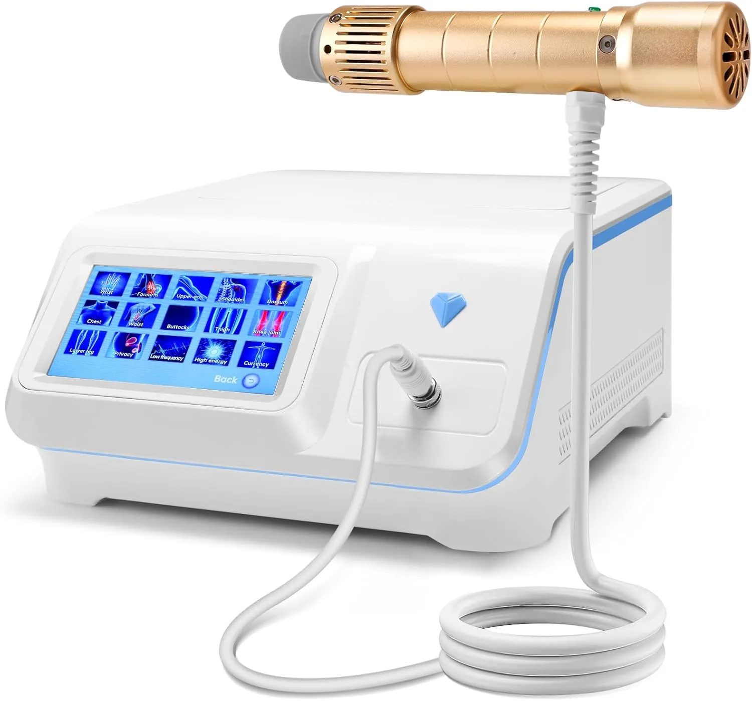 Shockwave Therapy Machine,Extracorporeal Shockwave Therapy Machine,Shockwave Deep Muscle Massager for Pain Relief Muscle Relaxed（White）