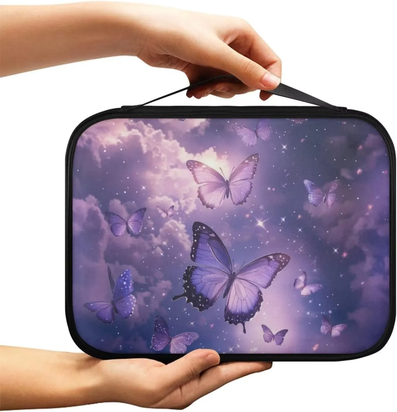 Simple Bible Bag for Women and Men Stylish Pattern Bible Cover with Zipper Pocket Bible Protective Case Church Bag