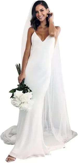 Simple Boho Wedding Dresses for Bride 2024 Mermaid Lace Spaghetti Straps V Neck Beach Bridal Gowns