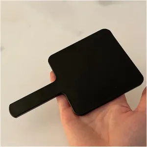 Simple Handle Mirror Female Black Portable Makeup Mirror Handheld Makeup Mirror Small Mirror Black Square Makeup Mirror Simple and Portable