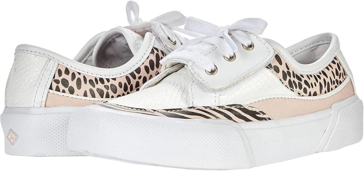 Sperry Kid's Soletide Jr Sneaker, White/Blush, 5 Medium