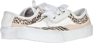 Sperry Kid's Soletide Jr Sneaker, White/Blush, 5 Medium