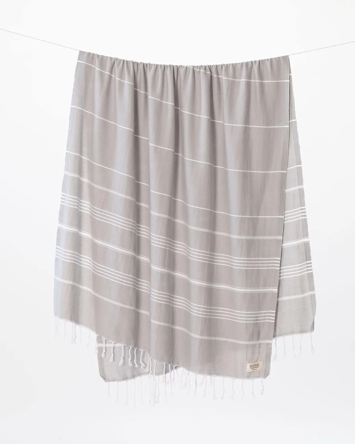Teema Large Turkish Beach Towel - 100% Turkish Cotton - Sand Free - Fast Drying - Versatile and Multi-Use - The Simple (Stone)