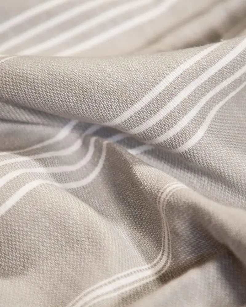 Teema Large Turkish Beach Towel - 100% Turkish Cotton - Sand Free - Fast Drying - Versatile and Multi-Use - The Simple (Stone)