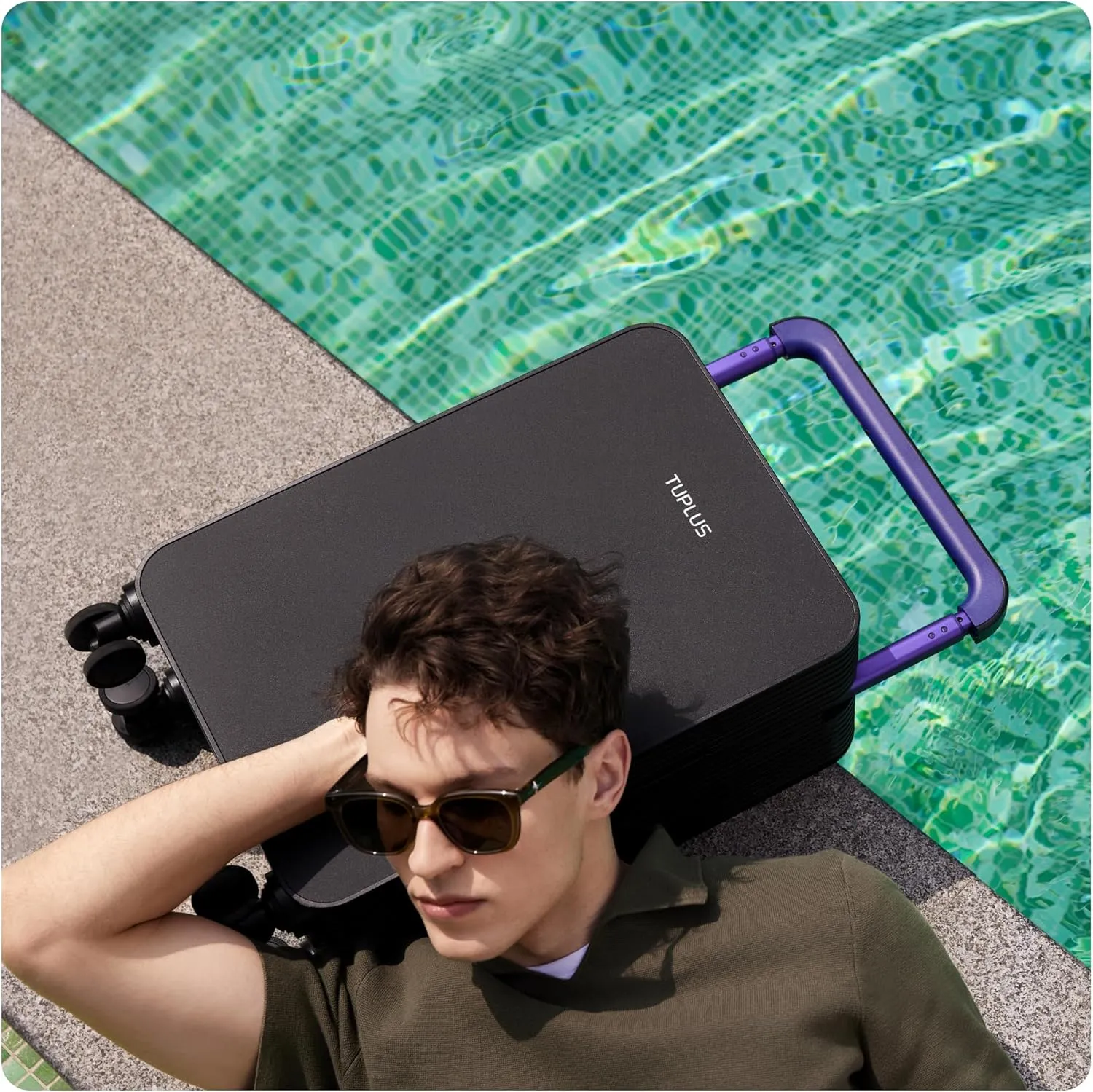 TUPLUS Suitcase ABS Hard Shell Luggage with 4 Spinner Wheels Hold Check in Travel Case, Balance Series