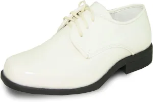 VANGELO Boy Kid Dress Shoe Oxford Lace Up Loafer Slip On Tuxedo Shoes for Prom, Uniform, Wedding Formal Events Size from Toddler to Big Kid