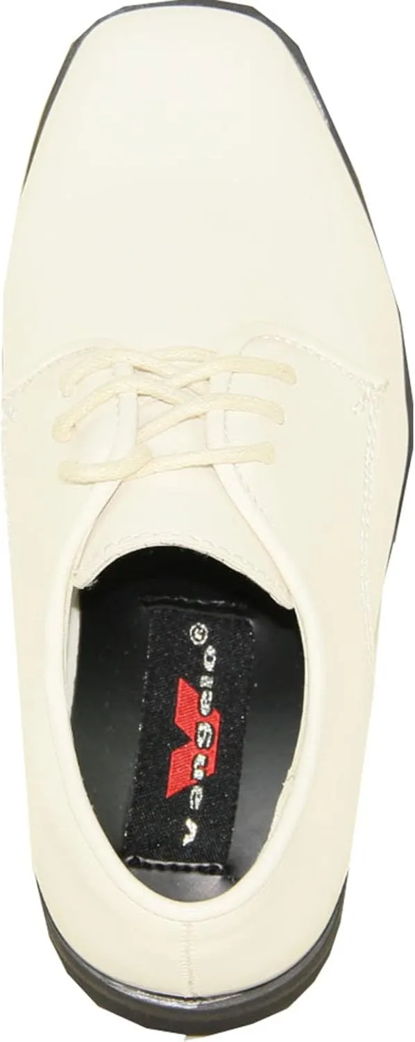 VANGELO Boy Kid Dress Shoe Oxford Lace Up Loafer Slip On Tuxedo Shoes for Prom, Uniform, Wedding Formal Events Size from Toddler to Big Kid