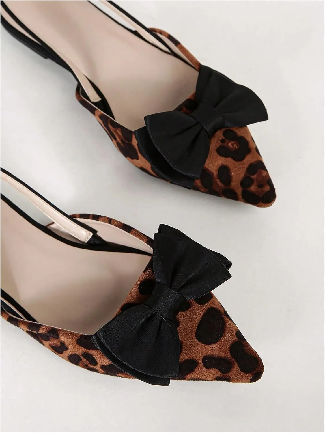 Verdusa Women's Bow Pointed Toe Flat Shoes Slingback Flats Dress Shoes