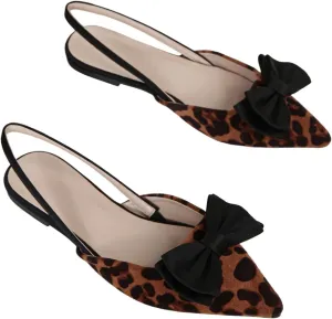 Verdusa Women's Bow Pointed Toe Flat Shoes Slingback Flats Dress Shoes