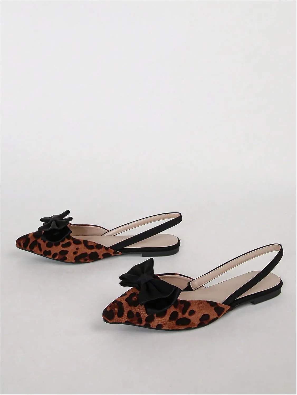Verdusa Women's Bow Pointed Toe Flat Shoes Slingback Flats Dress Shoes