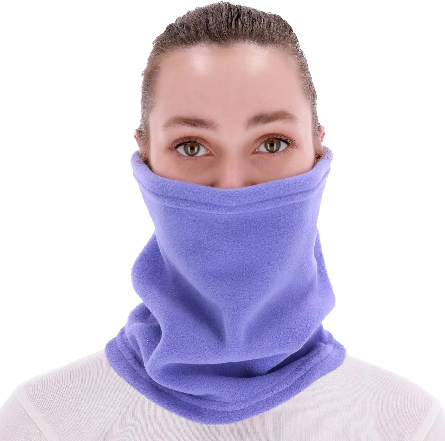 Winter Warmer Neck Gaiter for Men Women Outdoor Sport - Polartec Classic 200 Fleece Tube Scarf (Very Peri, One Size)