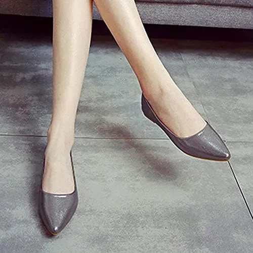 Women's Fashion Pointed Toe Ballets Flat Shoes Casual Simple Slip on Walking Driving Shoes