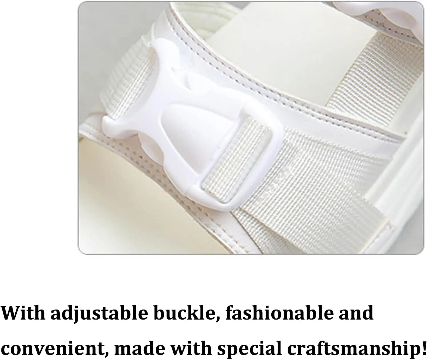 Women's Summer Ankle Strap Fashion Platform Walking Sandals Open Toe Comfortable Non-Slip Buckle Chunky Sports Sandals for Party Daily Casual
